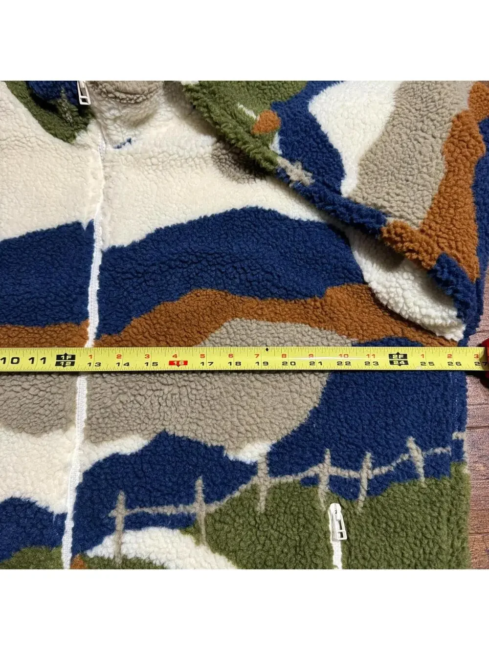 Urban Outfitters Mens Sherpa Jacket XL Multicolor Landscape Sweater Gorpcore Y2K